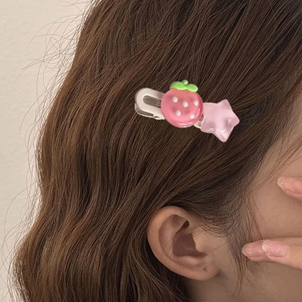 Sweet Strawberry & Star Hair Clip — view 2 Sweet Strawberry & Star Hair Clip — view 2