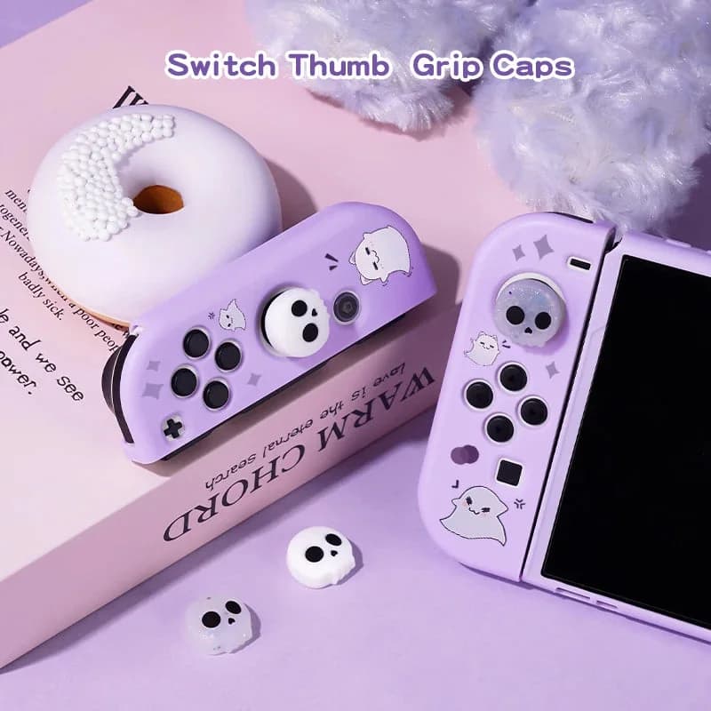 Pastel Ghost Girl Console Cover & Grip Cap Set — view 2 Pastel Ghost Girl Console Cover & Grip Cap Set — view 2