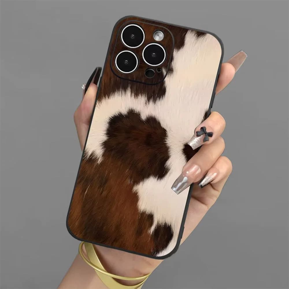 Brown Cow Print iPhone Case — view 2 Brown Cow Print iPhone Case — view 2
