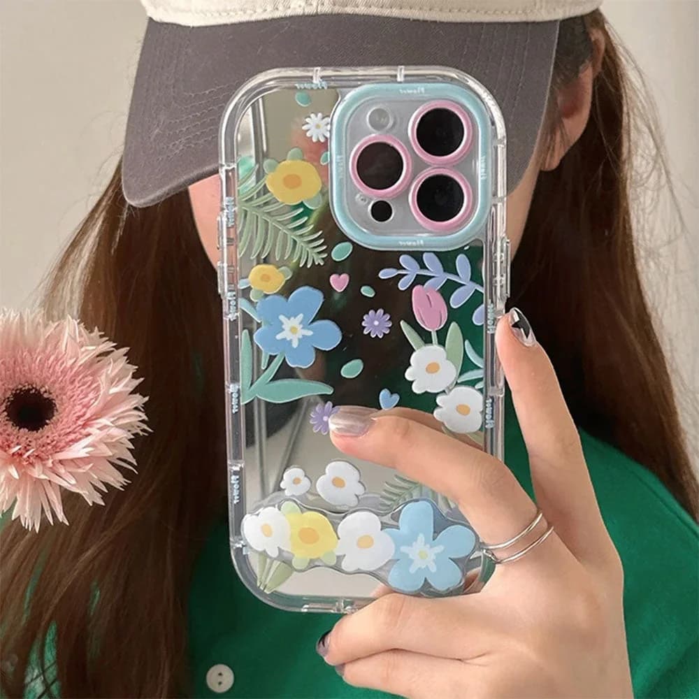 Flowers Pattern IPhone Case With Holder — view 1 Flowers Pattern IPhone Case With Holder — view 1