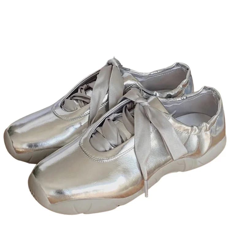 Balletcore Aesthetic Satin Bow Sneakers — view 2 Balletcore Aesthetic Satin Bow Sneakers — view 2