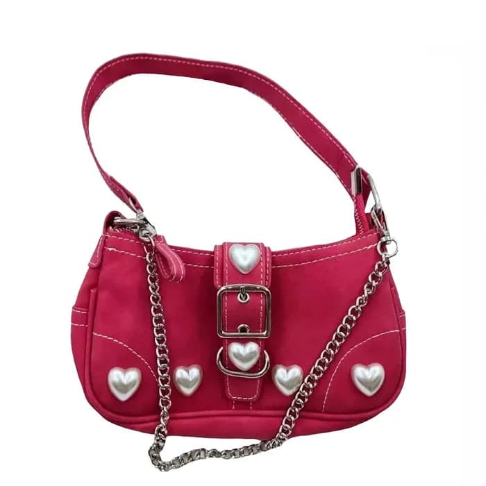 Y2K Pearl Heart Bag — view 1 Y2K Pearl Heart Bag — view 1