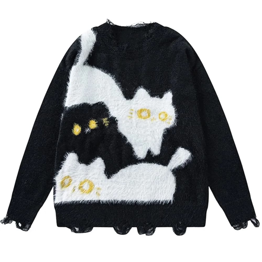 Naughty Cat Fuzzy Sweater — view 2 Naughty Cat Fuzzy Sweater — view 2