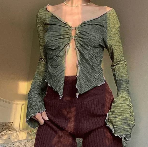 Goblincore Fairy Ruffles Top — view 3 Goblincore Fairy Ruffles Top — view 3