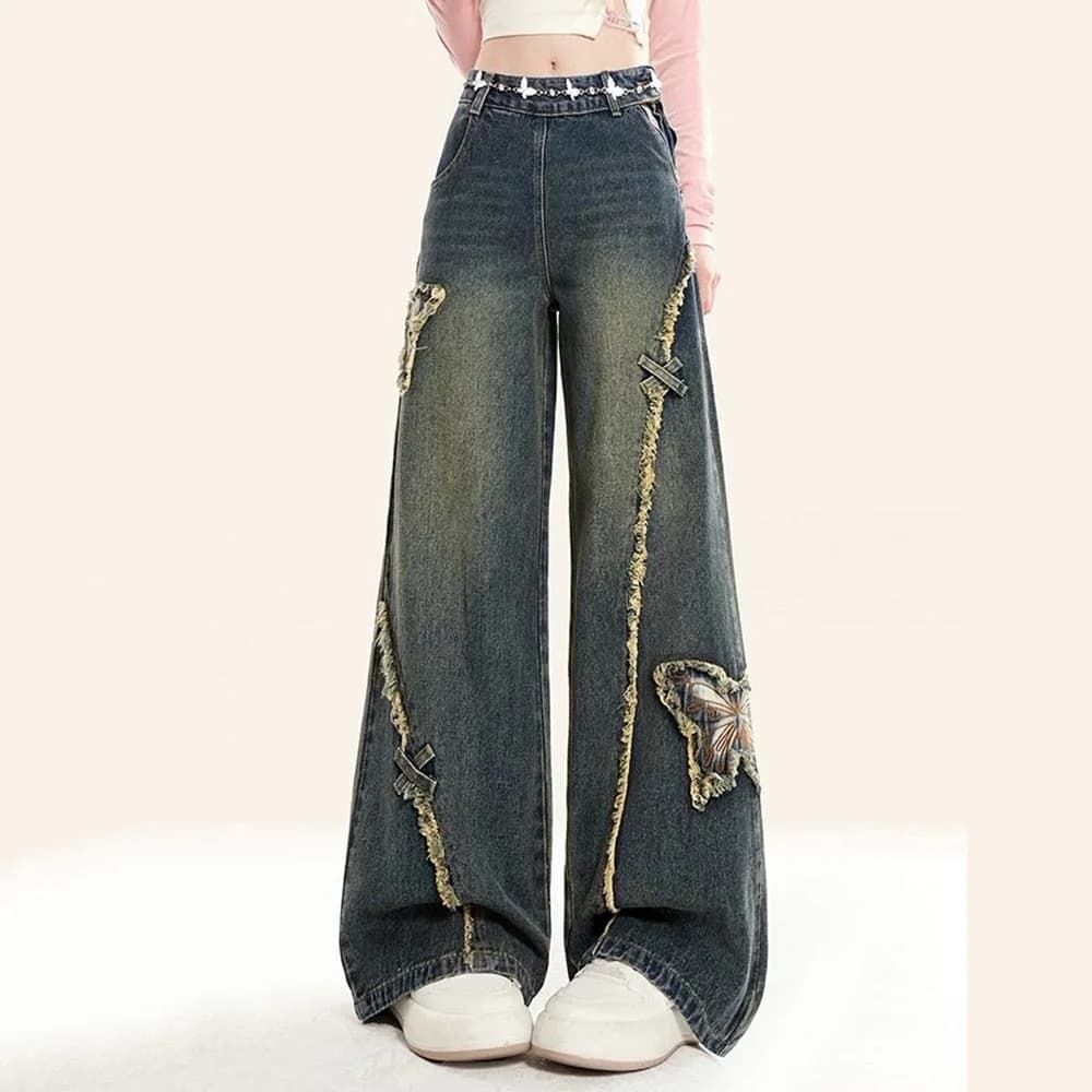 Aesthetic Butterfly Flared Jeans — view 2 Aesthetic Butterfly Flared Jeans — view 2