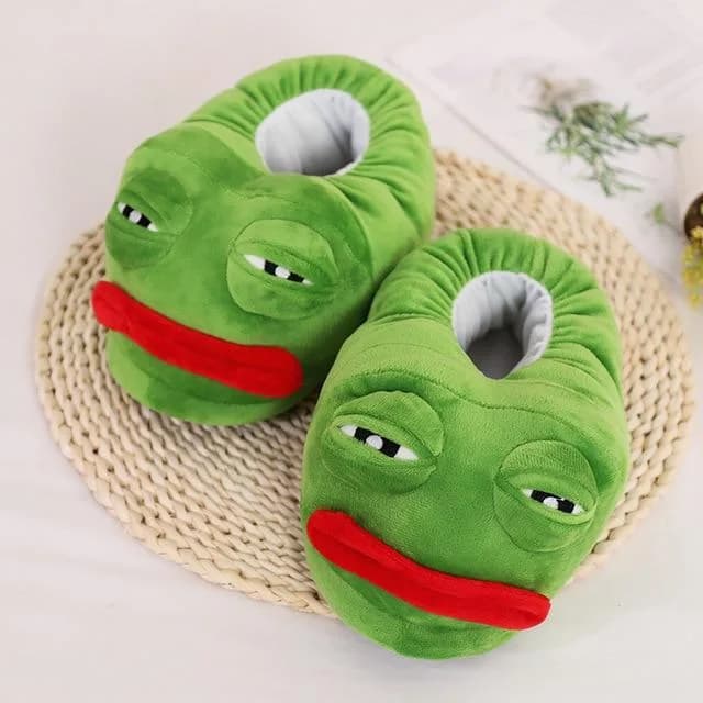 Sad Frog Slippers — view 2 Sad Frog Slippers — view 2