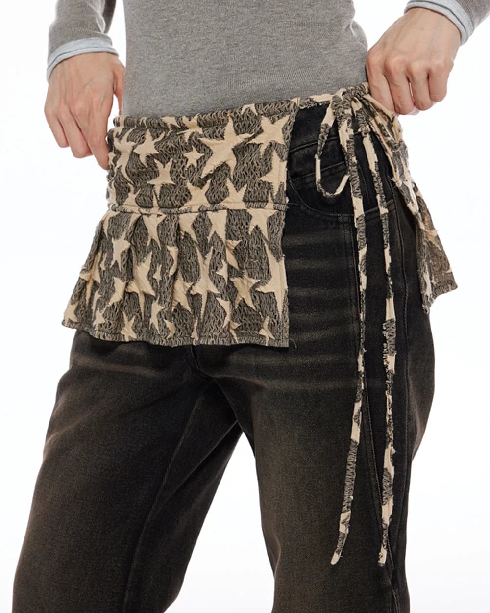 Star Print Y2K Overlay Belt — view 1 Star Print Y2K Overlay Belt — view 1