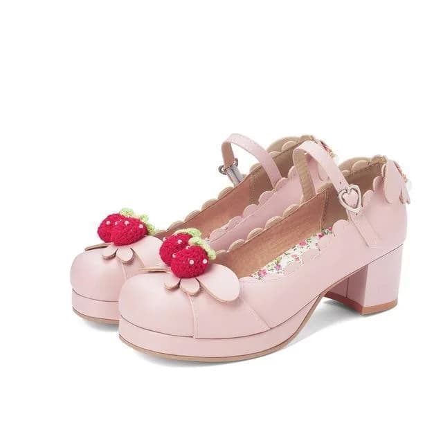 Princess Lolita Strawberry Mary Jane Shoes — view 1 Princess Lolita Strawberry Mary Jane Shoes — view 1