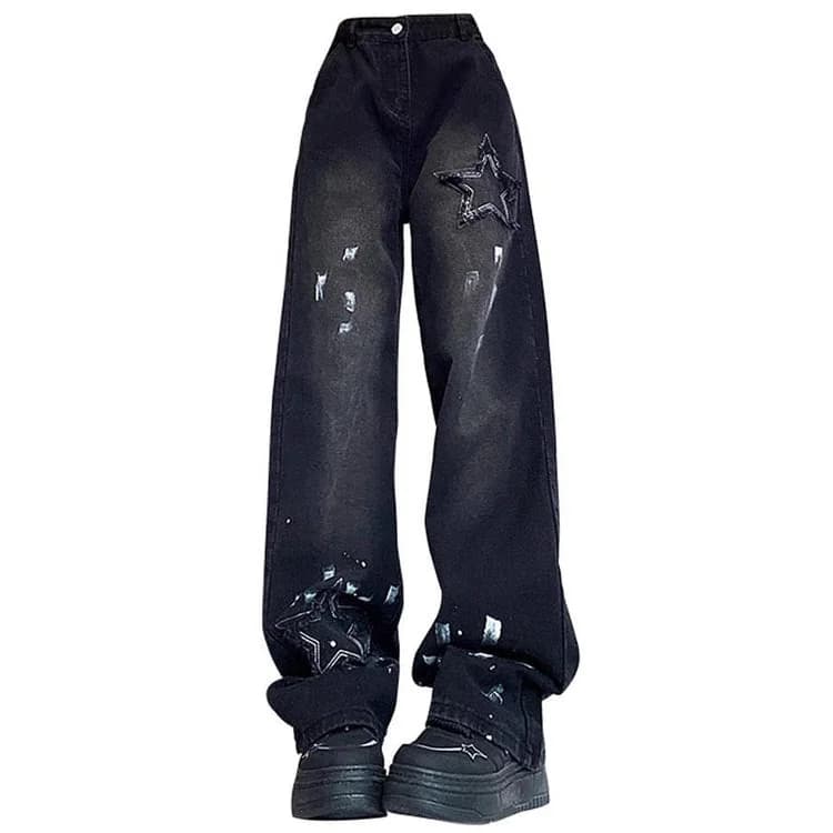 Downtown Girl Black Star Jeans — view 1 Downtown Girl Black Star Jeans — view 1