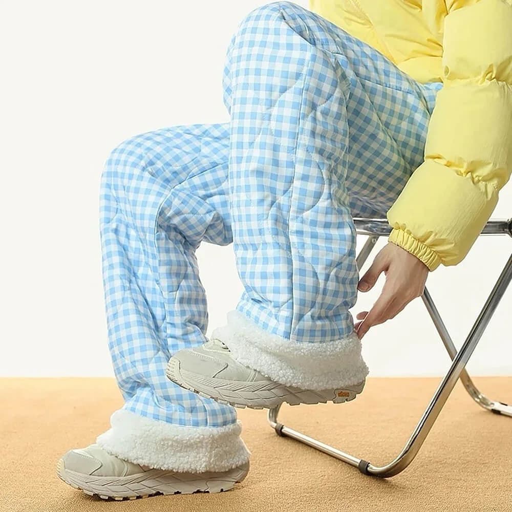 Pastel Checkered Puffer Pants — view 3 Pastel Checkered Puffer Pants — view 3