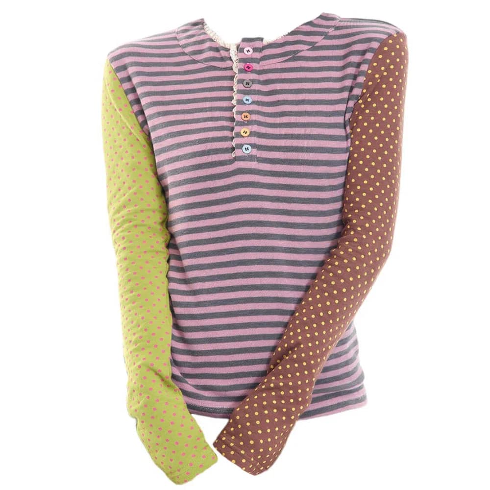 90s Kids Striped Polka Dot Long Sleeve Top — view 1 90s Kids Striped Polka Dot Long Sleeve Top — view 1