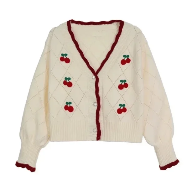 Cottagecore Cherry Sweater — view 1 Cottagecore Cherry Sweater — view 1