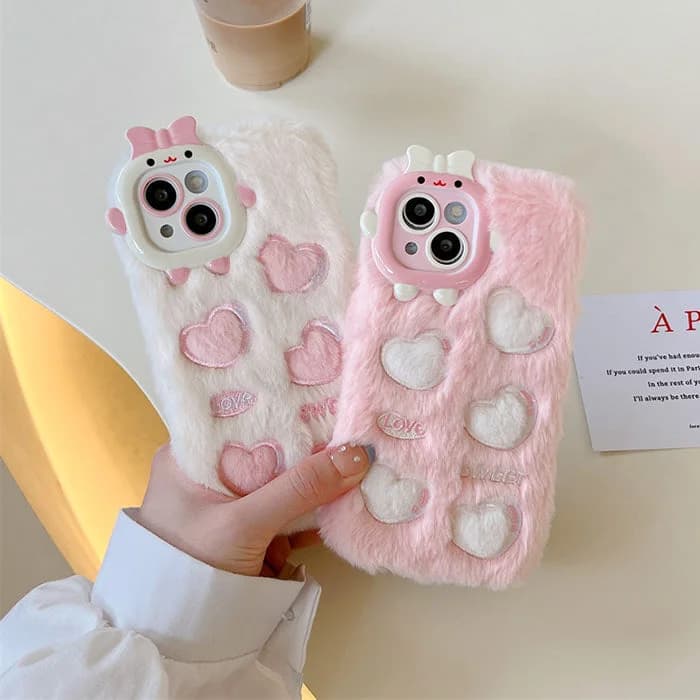 Heart Furry iPhone Case — view 2 Heart Furry iPhone Case — view 2