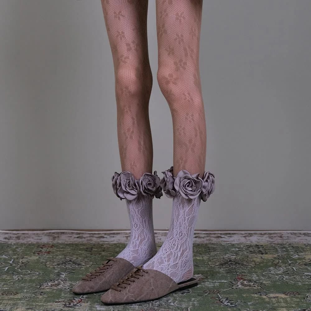 Gardens in Bloom 3D Rose Socks — view 2 Gardens in Bloom 3D Rose Socks — view 2