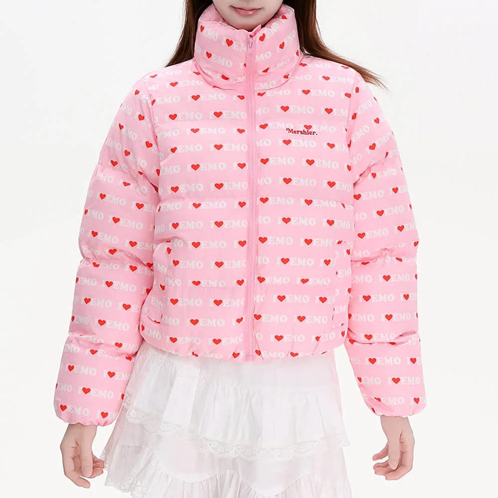 I Love Emo Puffer Jacket — view 3 I Love Emo Puffer Jacket — view 3
