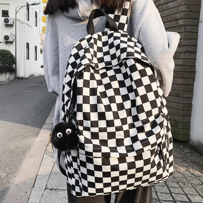 Checkered Canvas Backpack — view 2 Checkered Canvas Backpack — view 2