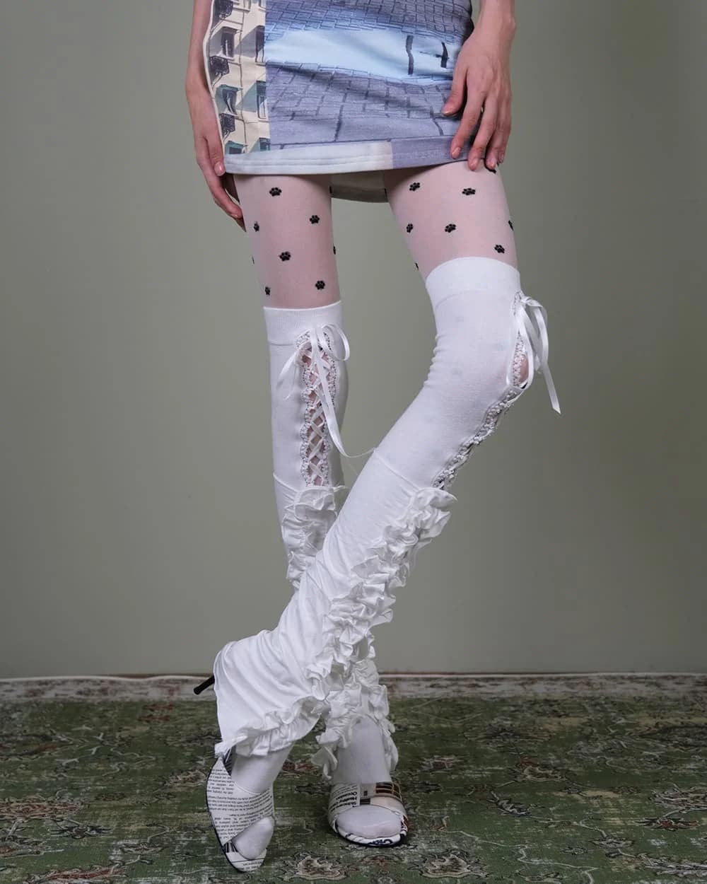 Coquette Ruffle Lace Leg Warmers — view 2 Coquette Ruffle Lace Leg Warmers — view 2