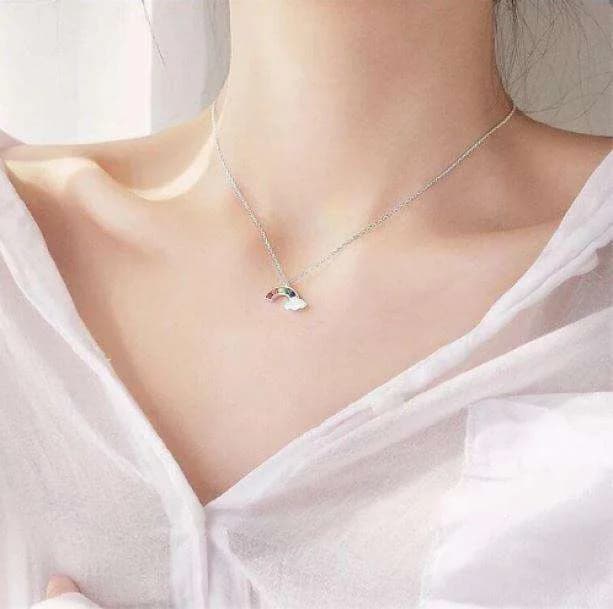 Rainbow Crystal Necklace — view 2 Rainbow Crystal Necklace — view 2