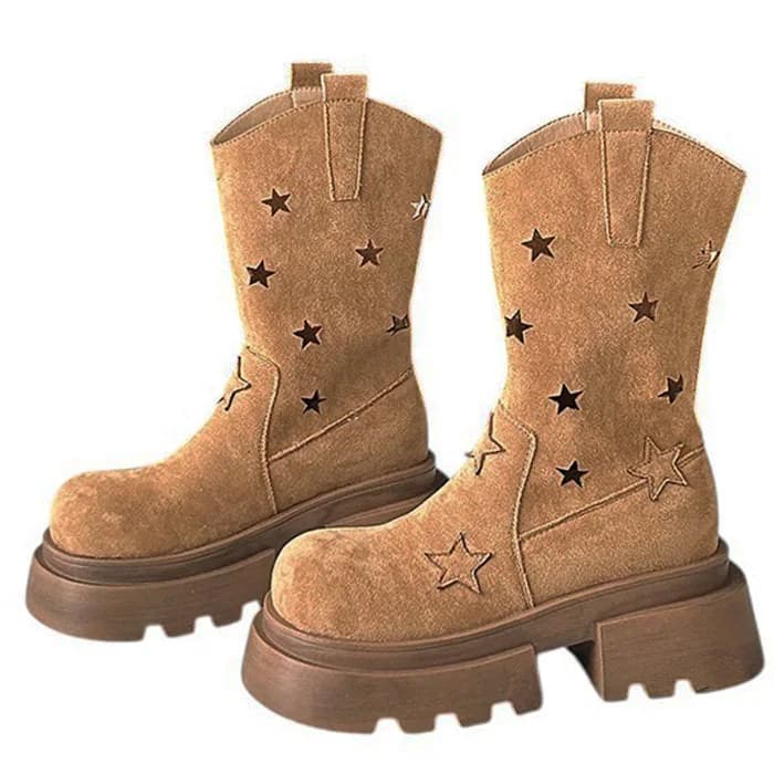 Star Cut-Out Platform Boots — view 1 Star Cut-Out Platform Boots — view 1