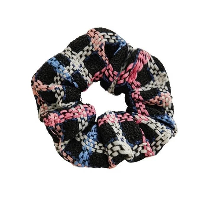 Grid Tweed Scrunchie — view 1 Grid Tweed Scrunchie — view 1