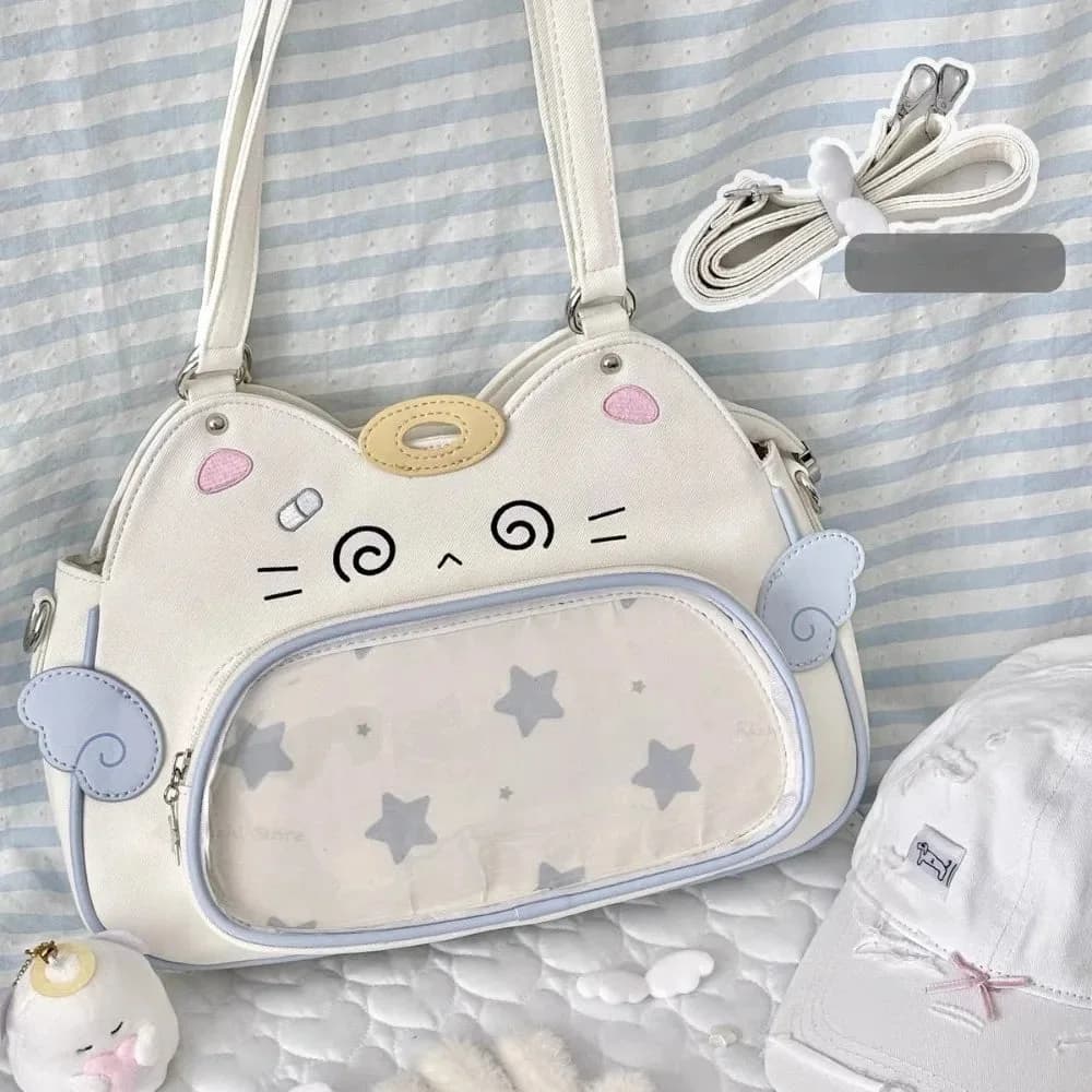 Winged Cat Clear Window Ita Shoulder Bag — view 1 Winged Cat Clear Window Ita Shoulder Bag — view 1