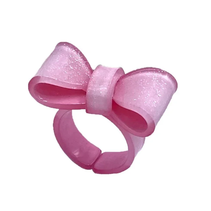 Y2K Glitter Bow Ring — view 1 Y2K Glitter Bow Ring — view 1