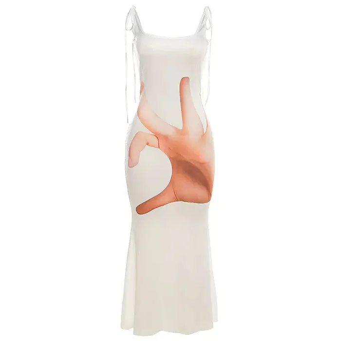 Hand Print Baddie Aesthetic Dress — view 1 Hand Print Baddie Aesthetic Dress — view 1