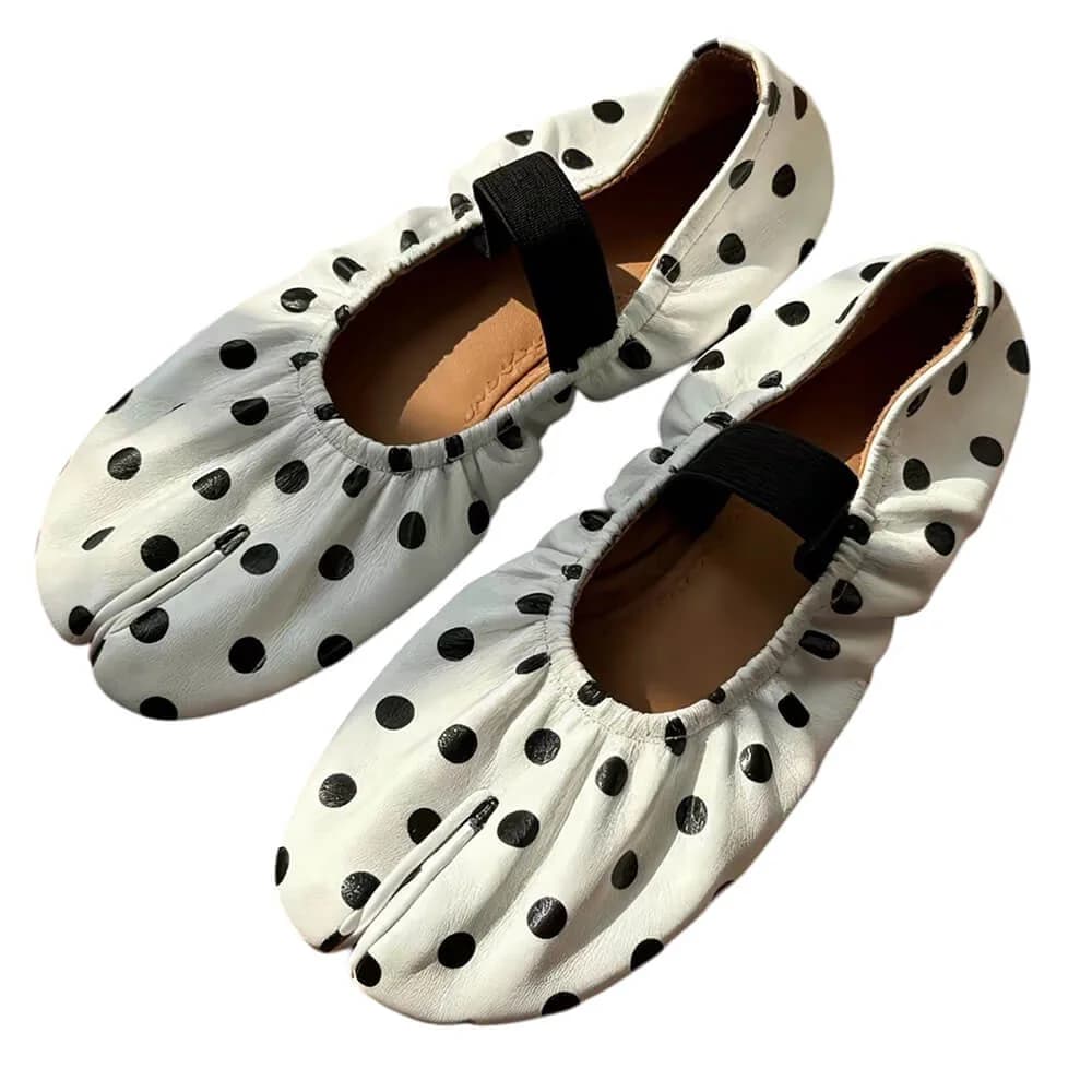 Glossy Polka Dot Tabi Flats — view 2 Glossy Polka Dot Tabi Flats — view 2