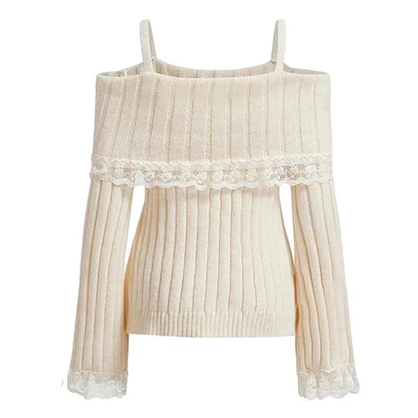 Portrait Mode Lace Sweater — view 2 Portrait Mode Lace Sweater — view 2
