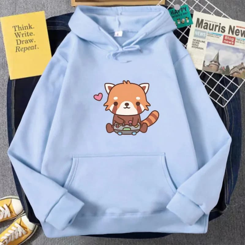 Kawaii Red Panda Gamer Hoodie — view 1 Kawaii Red Panda Gamer Hoodie — view 1