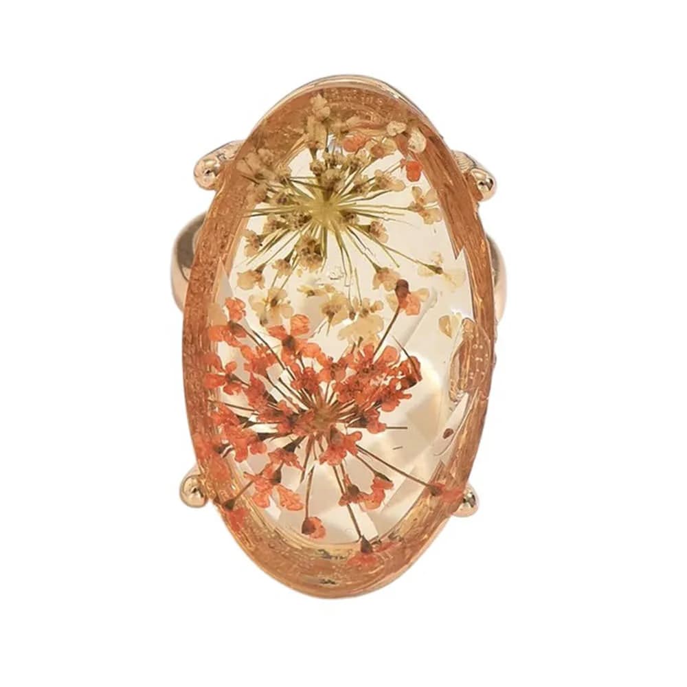 Dried Flower Resin Ring — view 2 Dried Flower Resin Ring — view 2