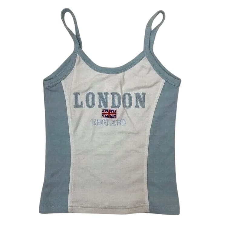 London Embroidery Y2K Tank Top — view 1 London Embroidery Y2K Tank Top — view 1