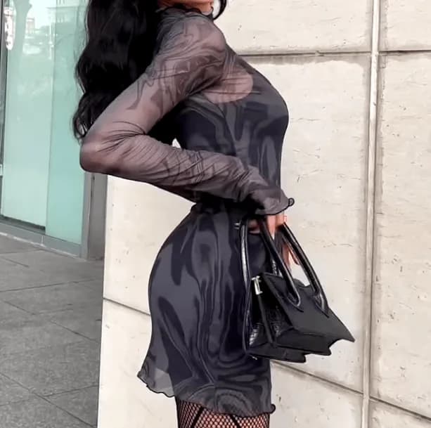 Mesh Night Out Dress — view 3 Mesh Night Out Dress — view 3
