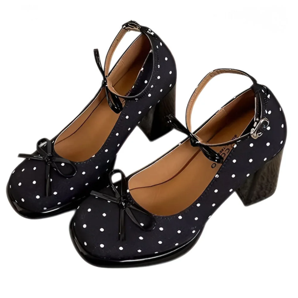 Coquette Polka Dot Mary Jane Heels — view 2 Coquette Polka Dot Mary Jane Heels — view 2