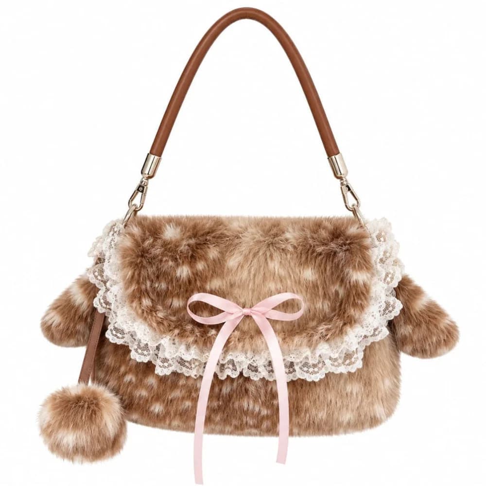 Forest Fawn Fluffy Shoulder Bag — view 1 Forest Fawn Fluffy Shoulder Bag — view 1