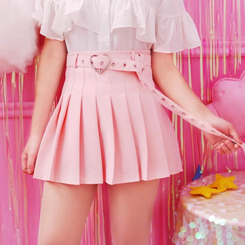 Pleated Belted Skirt — view 2 Pleated Belted Skirt — view 2
