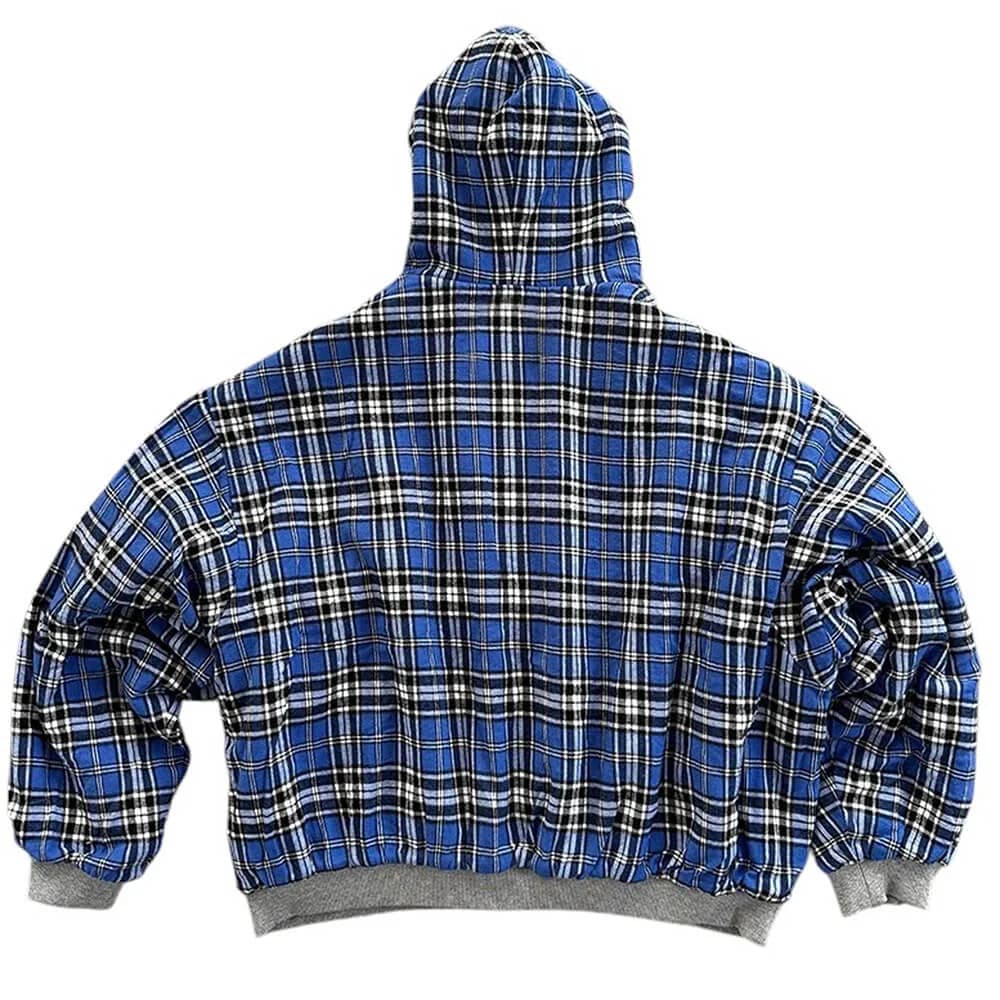 90s Plaid Reversible Hooded Jacket — view 3 90s Plaid Reversible Hooded Jacket — view 3