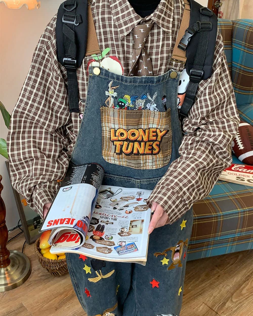 90's Kids Embroidered Overalls — view 2 90's Kids Embroidered Overalls — view 2