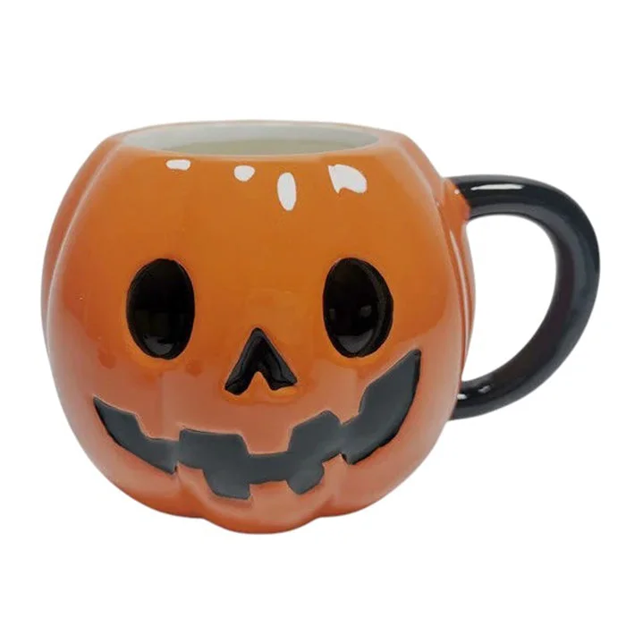 Pumpkin in Witch Hat Ceramic Mug — view 2 Pumpkin in Witch Hat Ceramic Mug — view 2