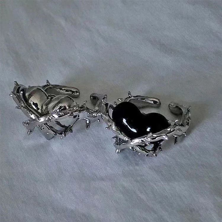 Barb Wide Heart Ring — view 2 Barb Wide Heart Ring — view 2