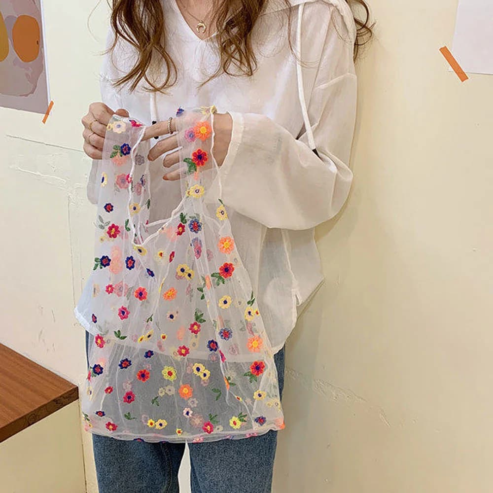 Flower Fairy Mesh Tote Bag — view 2 Flower Fairy Mesh Tote Bag — view 2