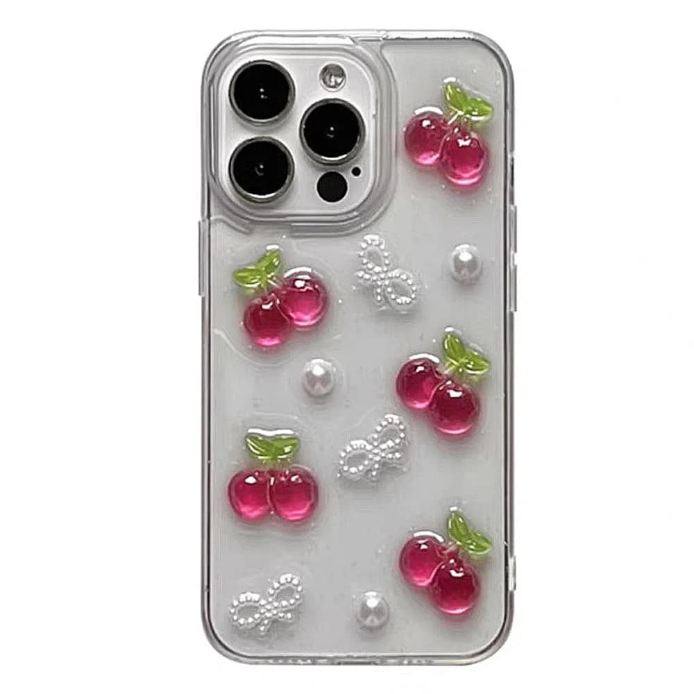 Cherries & Bows iPhone Case — view 1 Cherries & Bows iPhone Case — view 1