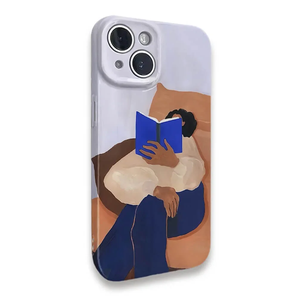 Reading Girl Aesthetic iPhone Case — view 2 Reading Girl Aesthetic iPhone Case — view 2