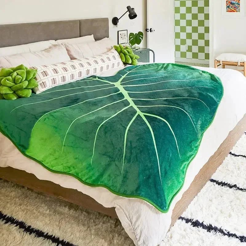 Super Soft Giant Leaf Blanket for Bed / Sofa — view 1 Super Soft Giant Leaf Blanket for Bed / Sofa — view 1