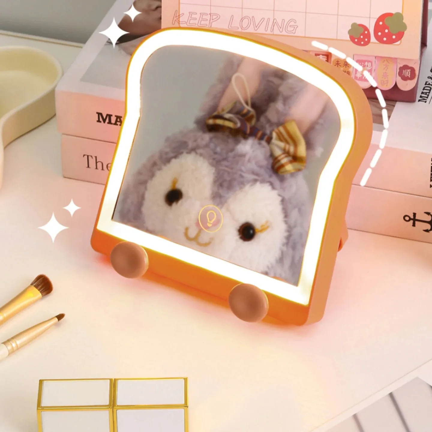 Kawaii Toast LED Makeup Mirror — view 2 Kawaii Toast LED Makeup Mirror — view 2