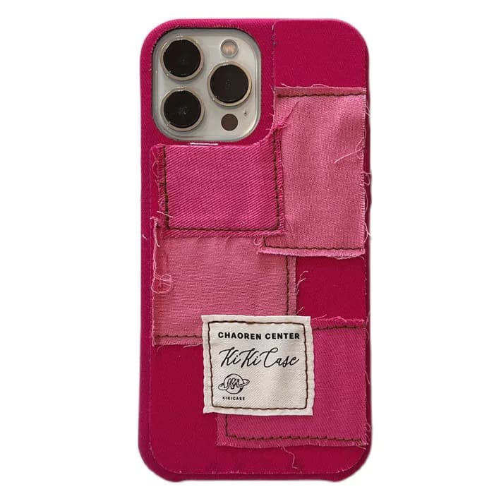Rose Red Patchwork iPhone Case — view 1 Rose Red Patchwork iPhone Case — view 1