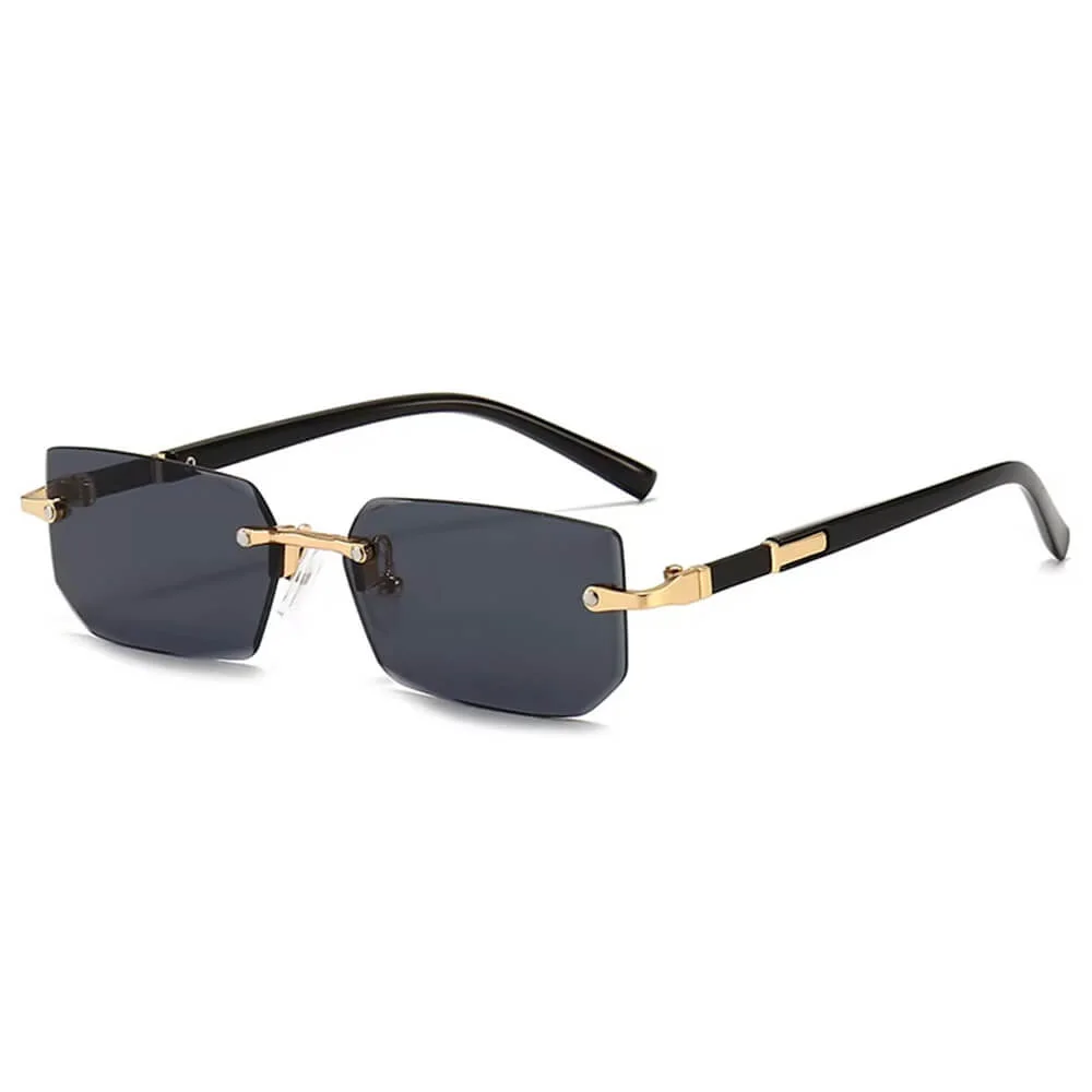 90s Rectangle Rimless Sunglasses — view 2 90s Rectangle Rimless Sunglasses — view 2
