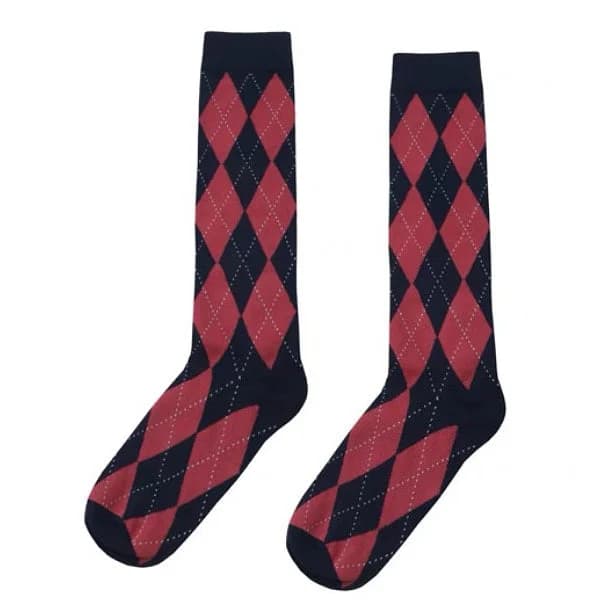 Preppy Argyle High Socks — view 2 Preppy Argyle High Socks — view 2