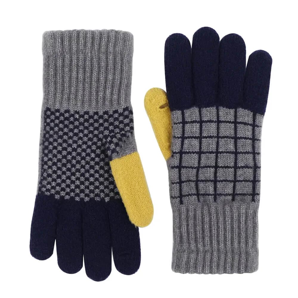 Grid Pattern Knit Gloves — view 2 Grid Pattern Knit Gloves — view 2