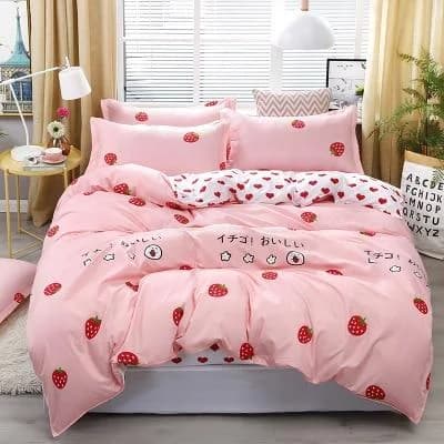 Strawberry Pink Bed Set — view 1 Strawberry Pink Bed Set — view 1
